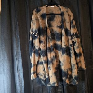 Avenue Size 26/28 Tye-Dye Open Front Cardigan